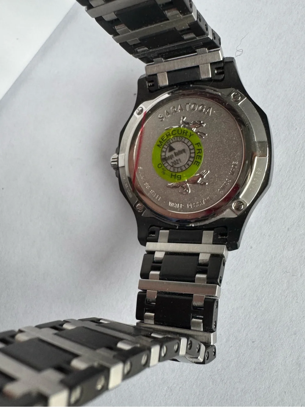 Saratoga Men's Black Stainless Steel Watch